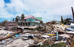 Last hurricane Irma over the Caribbean Islands