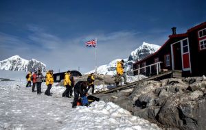 The island is deserted for most of the year but comes to life during the Antarctic summer when the trust's four staff are shipped in and thousands of tourists arrive