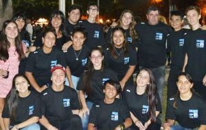 The Argentine teenagers from the Don Bosco College in Ensenada, before their trip to the Falklands 