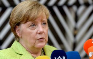 But Mrs. Merkel held out the prospect the leaders of the remaining 27 EU states may be ready to kick off trade talks at their next scheduled summit
