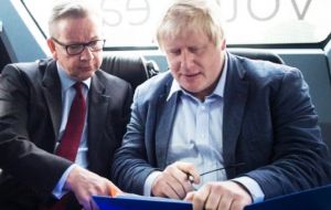 It also follows reports over that the prime minister had been sent a letter from two pro-Brexit members of her cabinet, Boris Johnson (R) and Michael Gove (L)