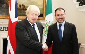 Foreign Secretary Johnson during the visit of the Mexican Minister of Foreign Affairs, Luis Videgaray to the UK 