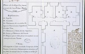Details of the “provisional blueprint of the Chapel in the Malvinas islands” indicate A, chapel; D, sacristy; B, room for a chaplain; C room for another chaplain     