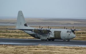 Britain also has an C-130 Hercules, which is stationed in the Falklands Islands, on standby if required.