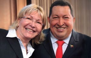 Ortega, 59, a former Chavista is a fugitive, having fled the country in August after a new loyalist assembly established by Maduro threw her out of office.
