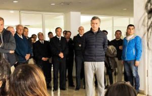 Crew members’ relatives gathered at the Mar del Plata naval base, waiting for news. They were joined by President Mauricio Macri