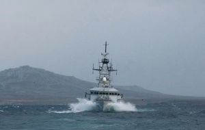 Falklands patrol HMS Clyde is returning from South Georgia, although she will take a few days sailing to reach the area