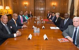Overseas Territories leaders at Downing Street with Prime Minister Theresa May