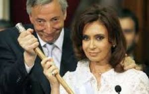 Cristina was president eight years from 2007/2011 and 2011/2015, while her late husband Nestor Kirchner, 2003/2007. 