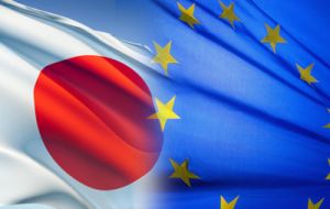 “Japan and the EU will join hands and build an economic zone based on free and fair rules,” Abe told reporters in Tokyo. 