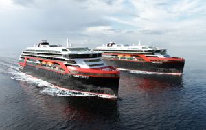 The vessel will be the first of two hybrid ships added to Hurtigruten’s fleet in the coming years. 