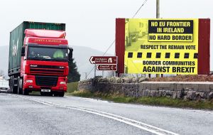 The one land border between the UK and EU is in Ireland: Northern Ireland is part of the UK and on its way out of EU; the Republic is staying in the EU