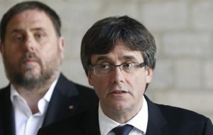 Deposed Catalan President Carles Puigdemont has campaigned from self-imposed exile in Brussels and Oriol Junqueras from a prison outside Madrid. Foto: EFE