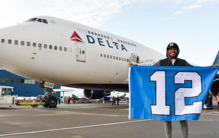 Delta Air Lines marked on Christmas Day the official retreat of the Queen of the Skies with a charter flight of the NFL Seahawks