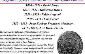An Argentine document with the list of Falklands/Malvinas governors
