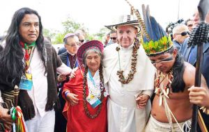 Francis travelled to the steamy city of Puerto Maldonado, the gateway to Peru's Amazon, signaling that the Amazon natives his top priority in Peru.