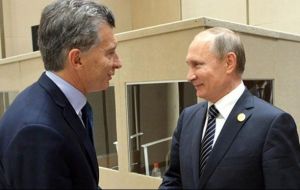 At the meeting with president Putin, Macri will be accompanied by foreign minister Jorge Faurie and the secretary of Strategic Affairs, Fulvio Pompeo