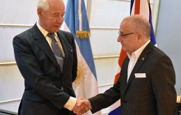 Geoffrey Cardozo is received by foreign minister Jorge Faurie