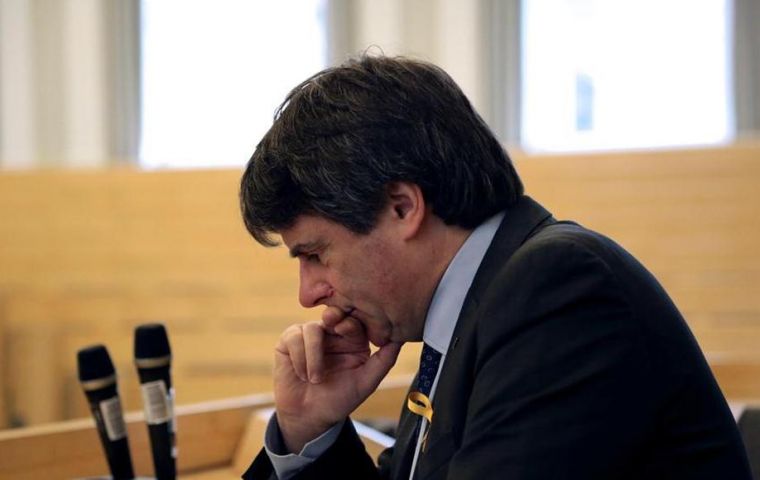 Puigdemont was arrested on Sunday in a service station as he crossed into Germany from Denmark by car