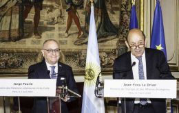 Faurie and Jean-Yves Le Drian agreed that the world is immersed in a debate between economic nationalism and multilateralism 