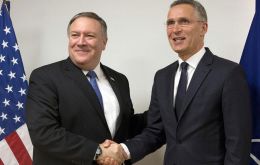 Pompeo’s first meeting was with NATO Secretary General Jens Stoltenberg, which said was “a great expression of the importance of the alliance.”