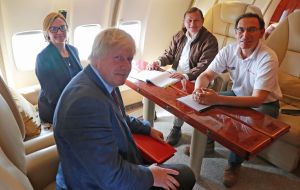 Johnson is using commercial airlines throughout his trip, apart from a flight from Lima to the Amazon rainforest, when he travelled in the Peruvian president’s plane.