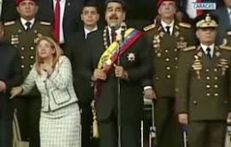 Maduro was reading a speech during an event the government says was meant to mark the 81st anniversary of the country's National Guard