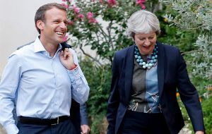 The trip was the prime minister's first domestic appearance since she cut short her summer walking holiday for talks with the French president Emmanuel Macron