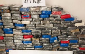 The search of the 40 ft. container was ordered by Prosecutor Monica Ferrero. It is estimated the street value of the cocaine in Europe could reach US$ 24 million   