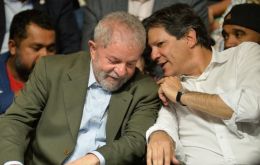 Lula had stepped aside to allow running mate Fernando Haddad to stand for the presidency, PT president Senator Gleisi Hoffman said
