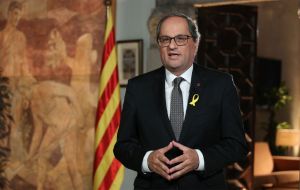 Catalan regional president Quim Torra urged people to demonstrate. Mr Torra said at the end of the rally: “We are starting an endless march.”