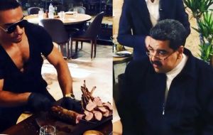 In one video, Maduro tells fellow diners, “This is a once in a lifetime moment,” as Gokce dramatically slices steak for them by their table while swaying his hips