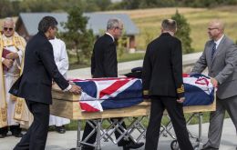 The Union Jack was draped over Jean Briggs Watters' casket during her burial on Monday, the Omaha World-Herald reported. Watters died Sept. 15.