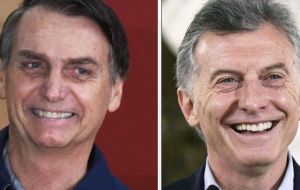 In one of Bolsonaro's first major statements about the region, the controversial candidate also had words of praise for Argentine President Mauricio Macri.