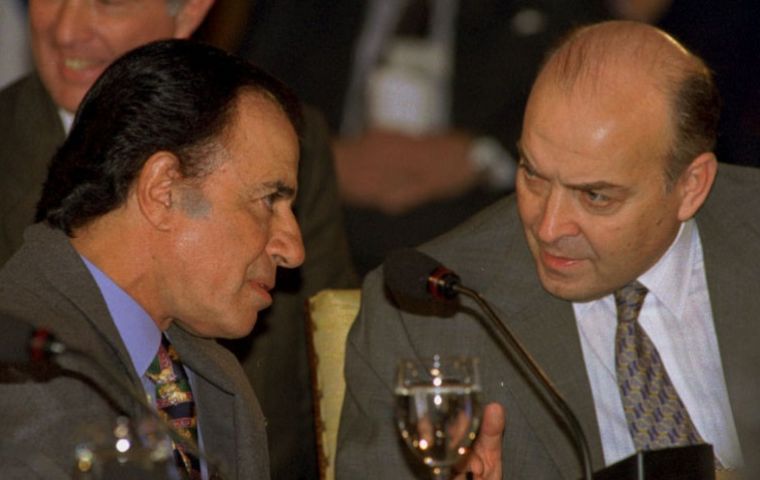 Menem (left) and Cavallo at the peak of their political careers
