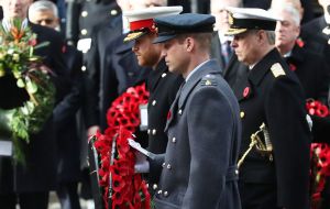 The Duke of Cambridge and the Duke of Sussex paid their respects. Credit: PA