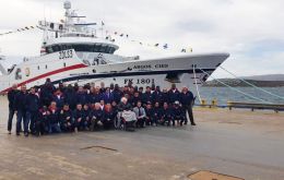 F/VArgos Cies Captain and Crew pose at FIPASS with some of the Argos Group shareholders  (Pic Ian Stewart)