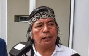 Mapuche Community of Neuquén (CMN) spokesman Jorge Nahuel discharges his duties in impeccable Spanish but can only speak a native tongue before the judges.