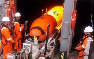One of the Autonomous Underwater Vehicles, AUVs, with foremost deep-ocean search capability in the world
