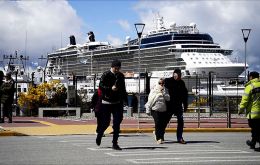 The “Celebrity Eclipse” was among the vessels calling at Ushuaia 