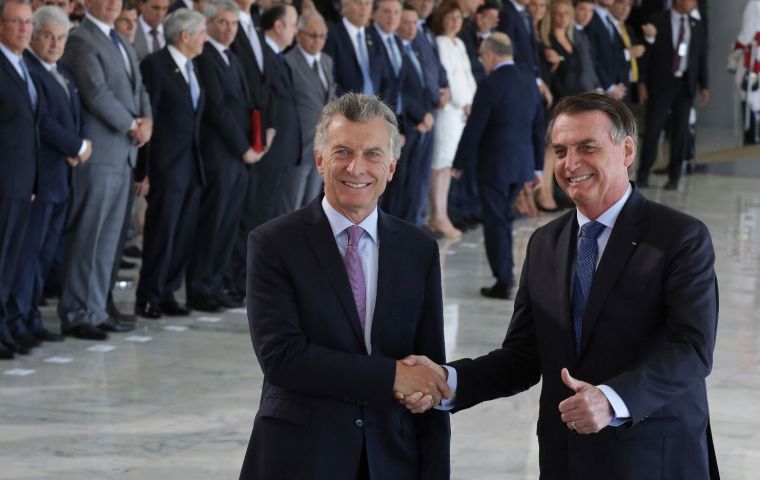The two leaders meeting for the first time underlined their opposition to Venezuela's authoritarian regime, and Macri called Nicolas Maduro a “dictator”