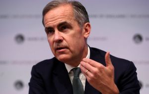 Governor Mark Carney said: “The fog of Brexit is causing short term volatility in the economic data” and creating tensions in the economy, tensions for business.”