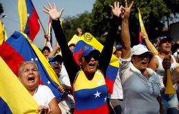 Tens of thousands of protesters had taken to the streets to demand that Maduro allow aid into Venezuela, where food and medicine shortages are rife. 