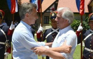 Vazquez and Macri met at the Uruguayan presidential residence in Colonia  