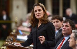 Foreign Affairs Minister Chrystia Freeland offered Canada’s support for the Alliance for Multilateralism during a meeting of G7 foreign ministers in Dinard