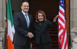 Ms Pelosi was expected to meet Taoiseach (Irish Prime Minister) Leo Varadkar and it is understood Brexit will be one of the main topics of discussion.