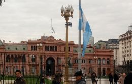  The Argentine flag flew at half mast before the Casa Rosada in mourning for those killed in 1994.