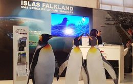  The Falklands stand at the British Pavilion last year, promoting tourism to the Islands