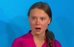 “People are suffering, people are dying, ecosystems are dying, collapsing...” cried Thunberg.