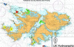 Data from these surveys will initially be used to update nautical charts to support safe and efficient navigation for ships using the Falkland Islands waters. Image: UK Hydrographic Office